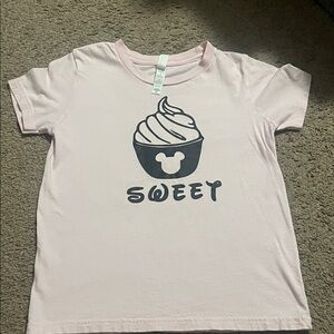 Bella Canvas Light Pink Kids Tee with Cupcake Design